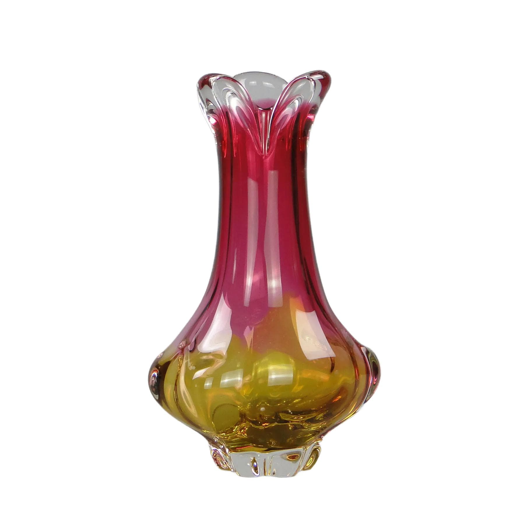 Vase, multicolored glass, by J. Hospodka, Chribska, Czech Republic, 1960s