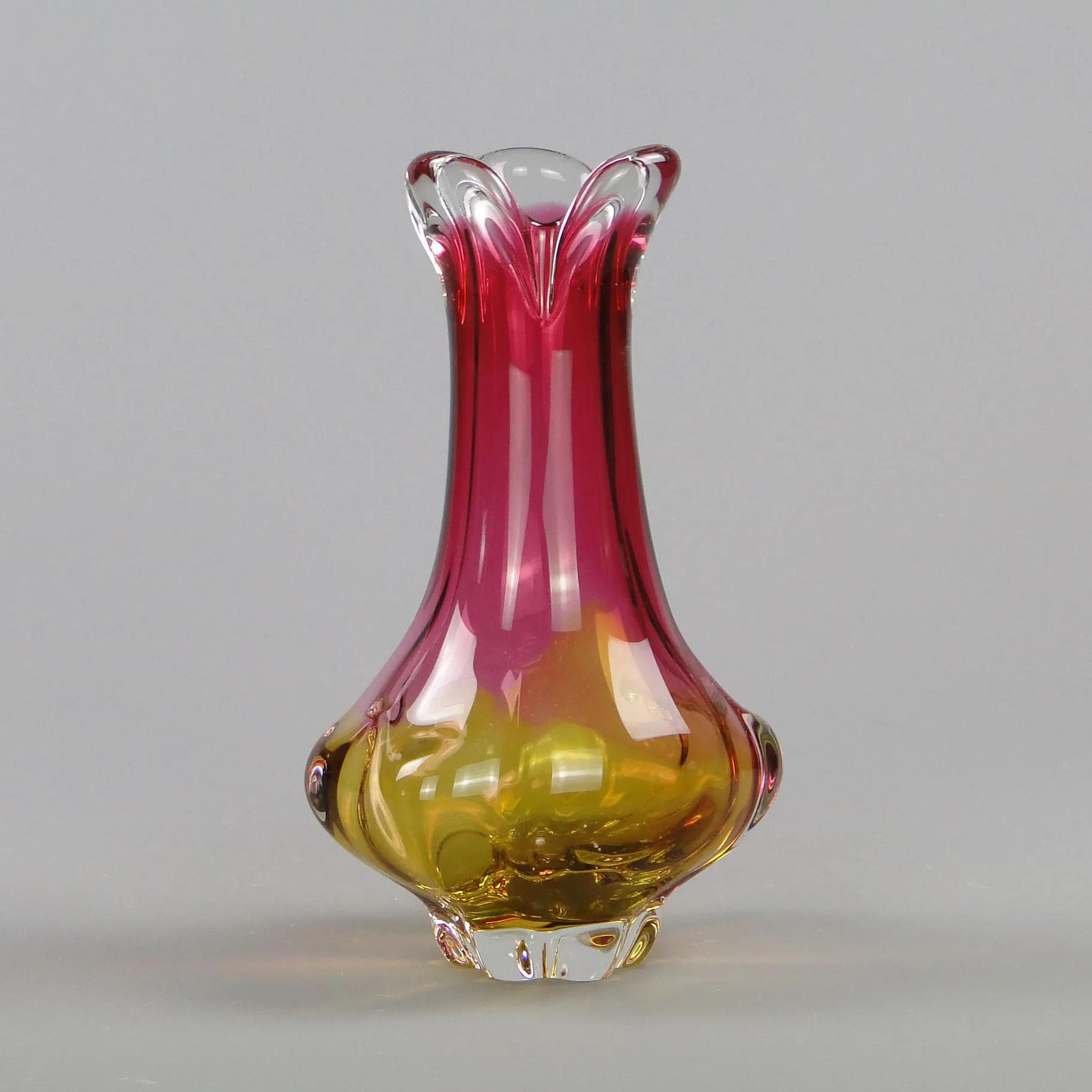 Vase, multicolored glass, by J. Hospodka, Chribska, Czech Republic, 1960s - 11649
