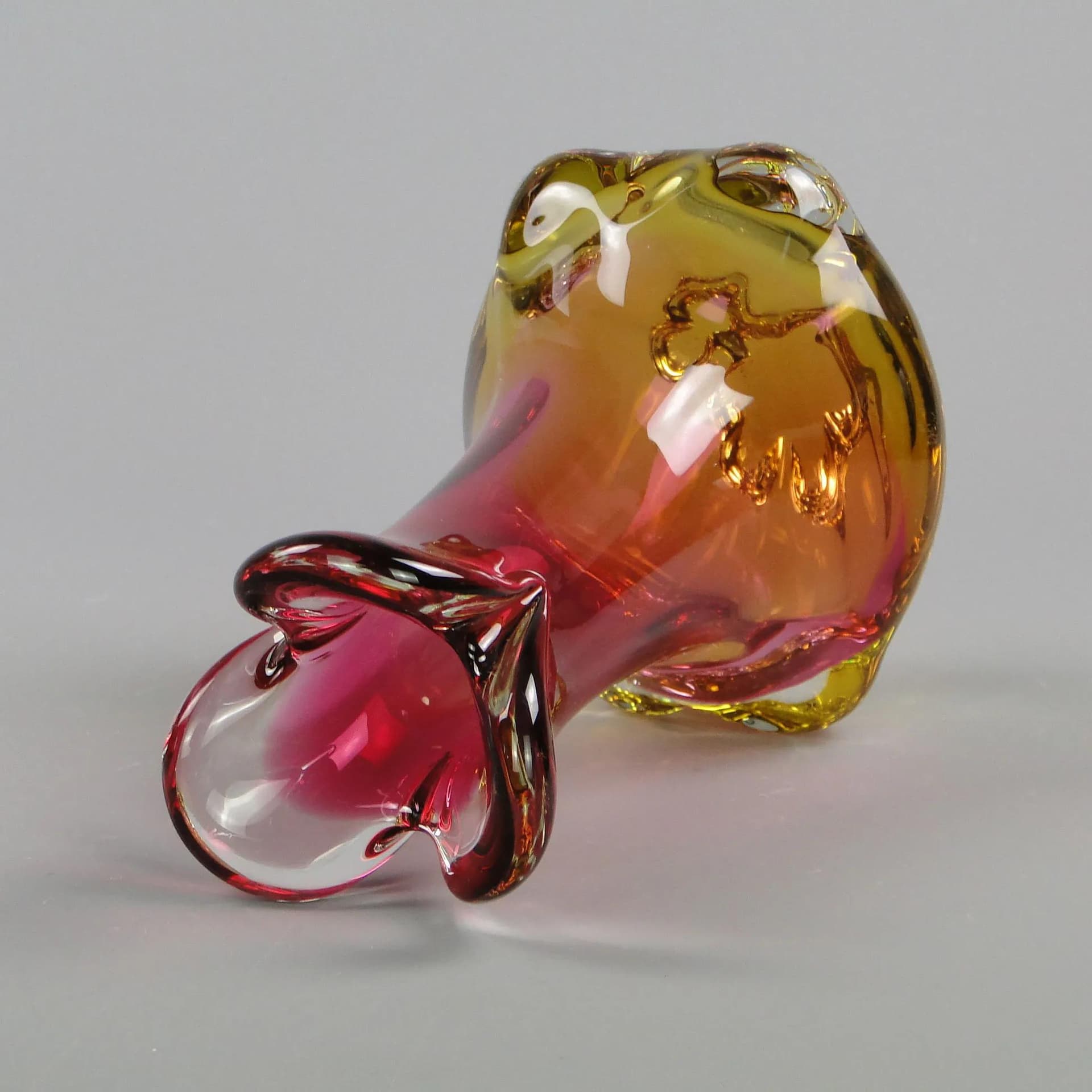 Vase, multicolored glass, by J. Hospodka, Chribska, Czech Republic, 1960s - 11654