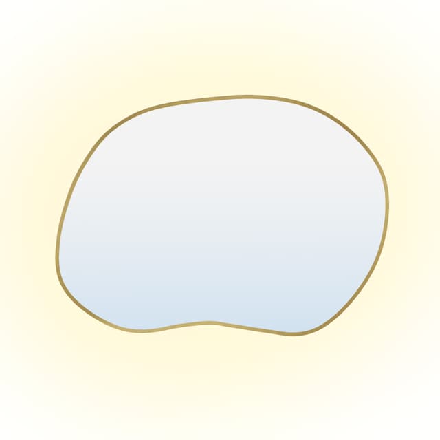 Irregular Mirror Tiny Border Stain II 70x50 cm, gold, neutral light, Baltica - DIMENSION