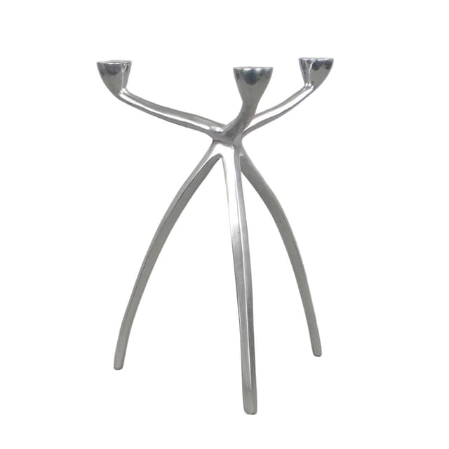 Świecznik Alu, aluminium srebrny, proj. M. Hilton, Wielka Brytania, lata 80. - WYMIARY