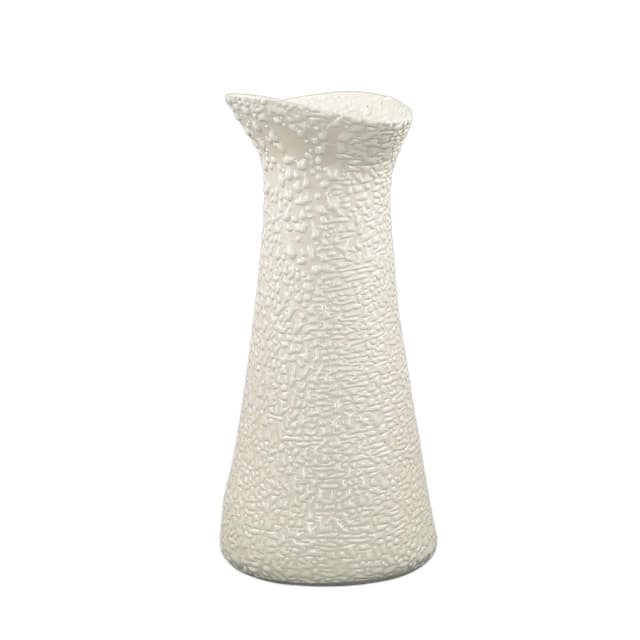 Vase New Look, ivory white stoneware, by W. Gołajewska, Poland, 1960s - DIMENSION