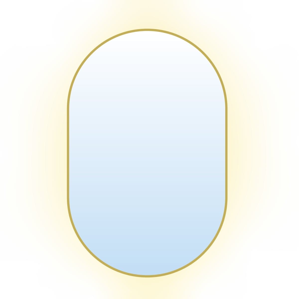 Oval mirror Tiny Border Pastille 60x40 cm, gold, neutral light, Baltica