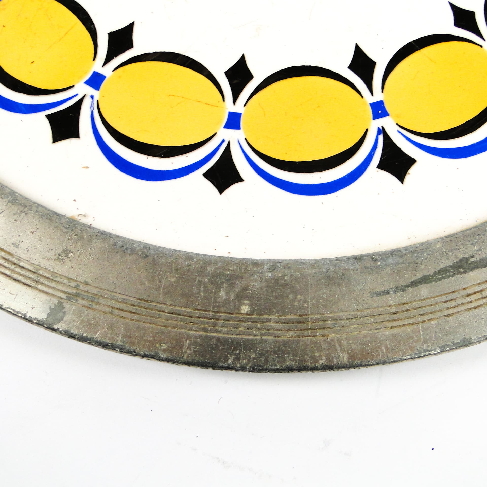 Taca secesyjna, mosiądz srebrzony, porcelana biała, Austria, początek XX w. - 175188