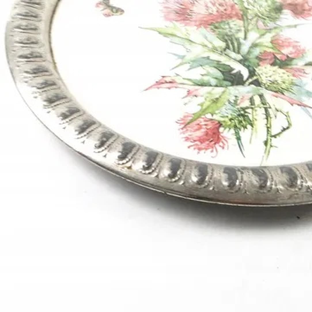 Taca secesyjna, mosiądz srebrzony, porcelana biała, Austria, początek XX w. - 175207