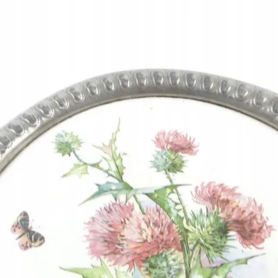 Taca secesyjna, mosiądz srebrzony, porcelana biała, Austria, początek XX w. - 175205