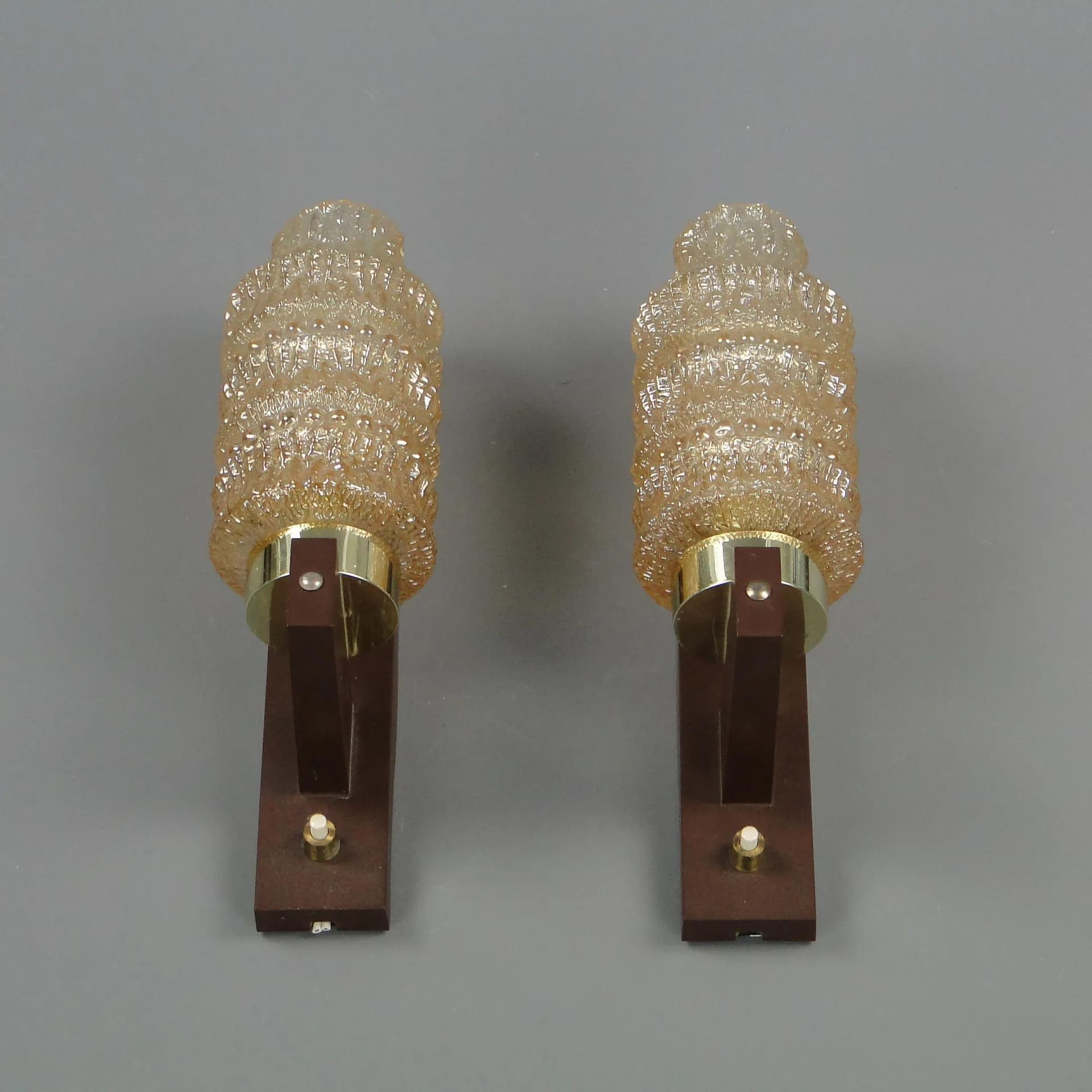 Brązowe modernistyczne kinkiety ścienne, Niemcy, lata 60. - 11785