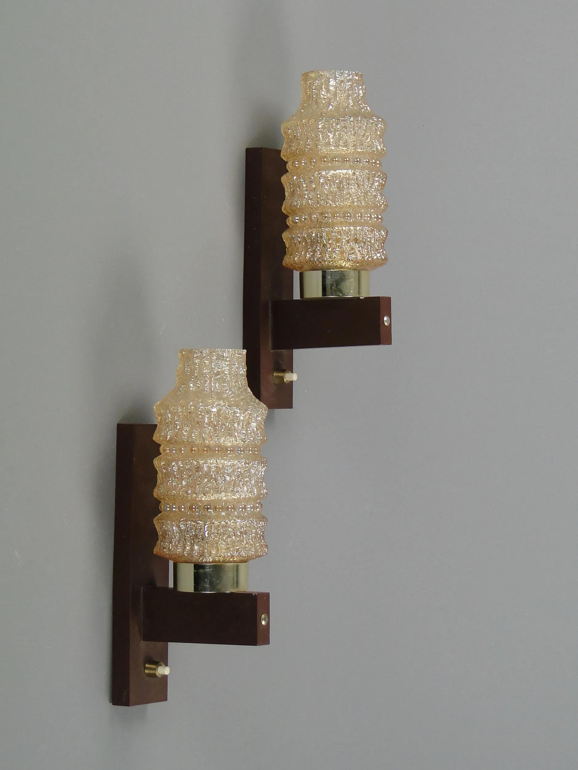 Brązowe modernistyczne kinkiety ścienne, Niemcy, lata 60. - 11782