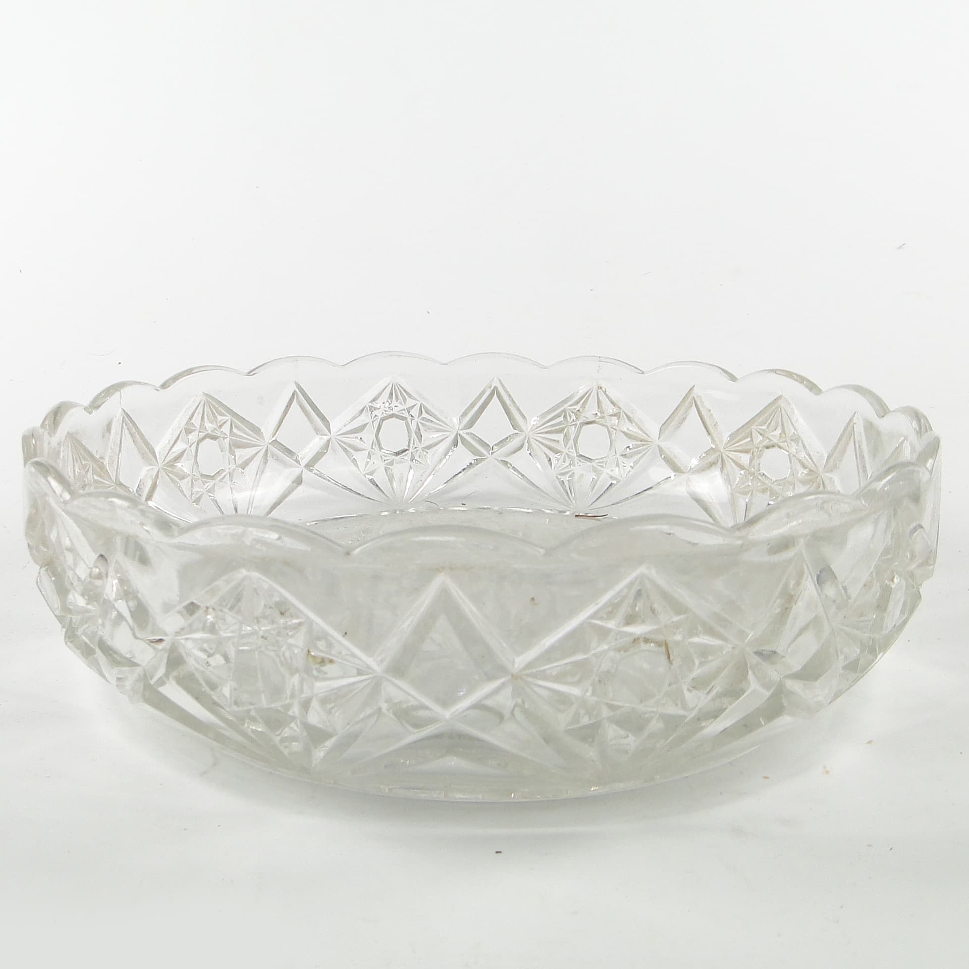 Patera na owoce Art Deco, szkło prasowane, Huta Niemen, Polska, lata 30. - 175320