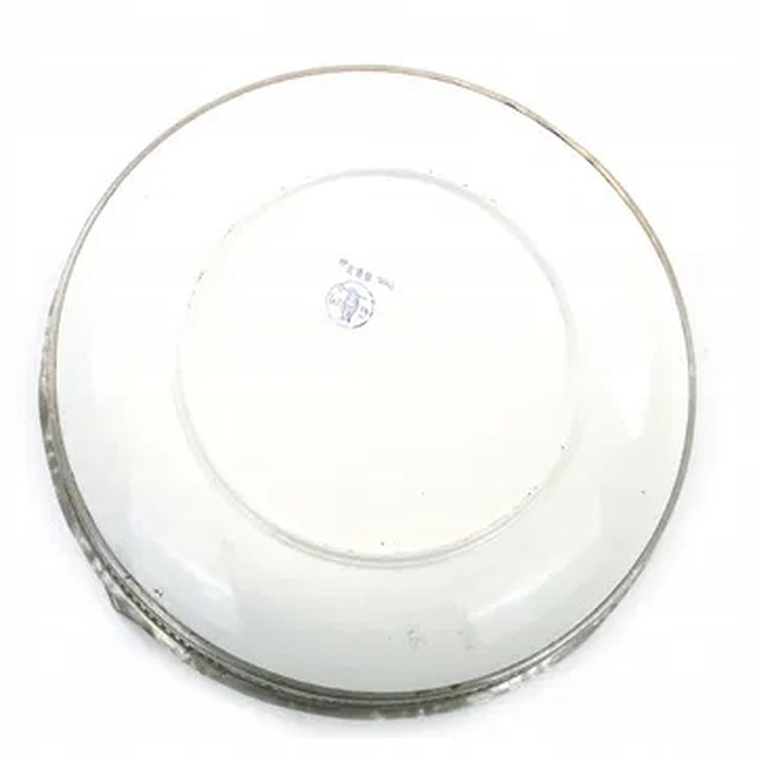 Kosz na owoce Art Nouveau, mosiądz chromowany, szkło, Niemcy, początek XX w. - 175354