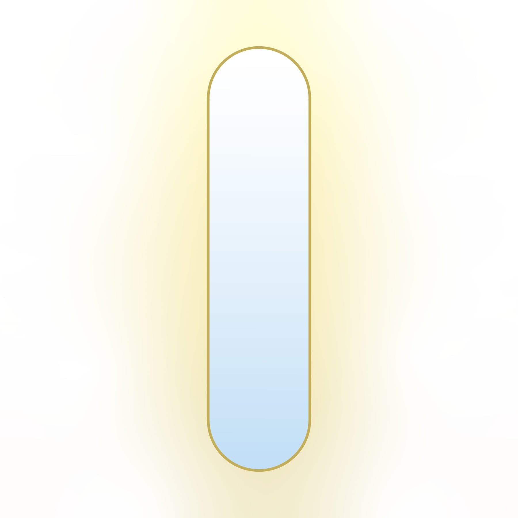 Oval mirror Tiny Border Pastille 100x50 cm, golden, warm light, Baltica - 175671