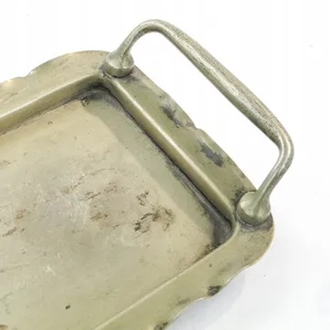 Taca, Art Nouveau, mosiądz srebrzony, porcelana biała, Austria, początek XX w. - 175392