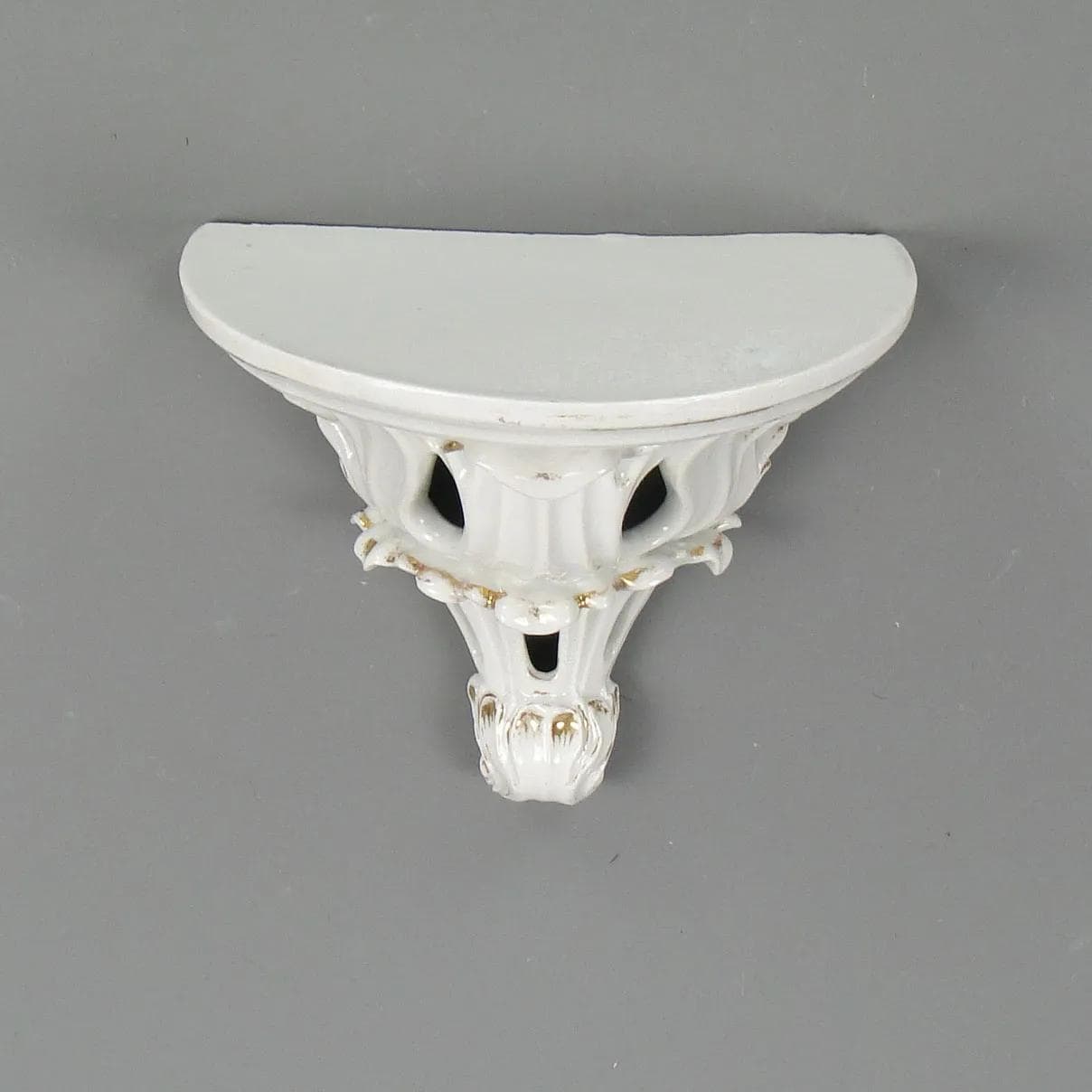 Konsola ścienna, rococo, porcelana ivory white, Austria, XIX w. - 11892