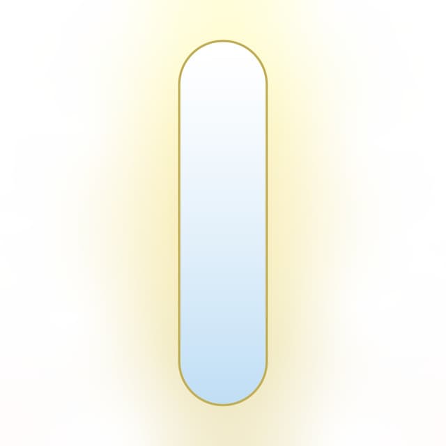 Oval mirror Tiny Border Pastille 120x60 cm, gold, neutral light, Baltica - DIMENSION