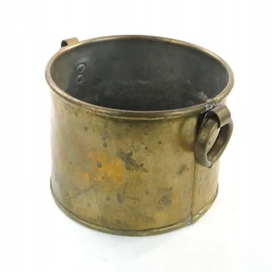 Oprawa na doniczkę Art Deco, cyna mazerowana, Polska, lata 70. - 175543