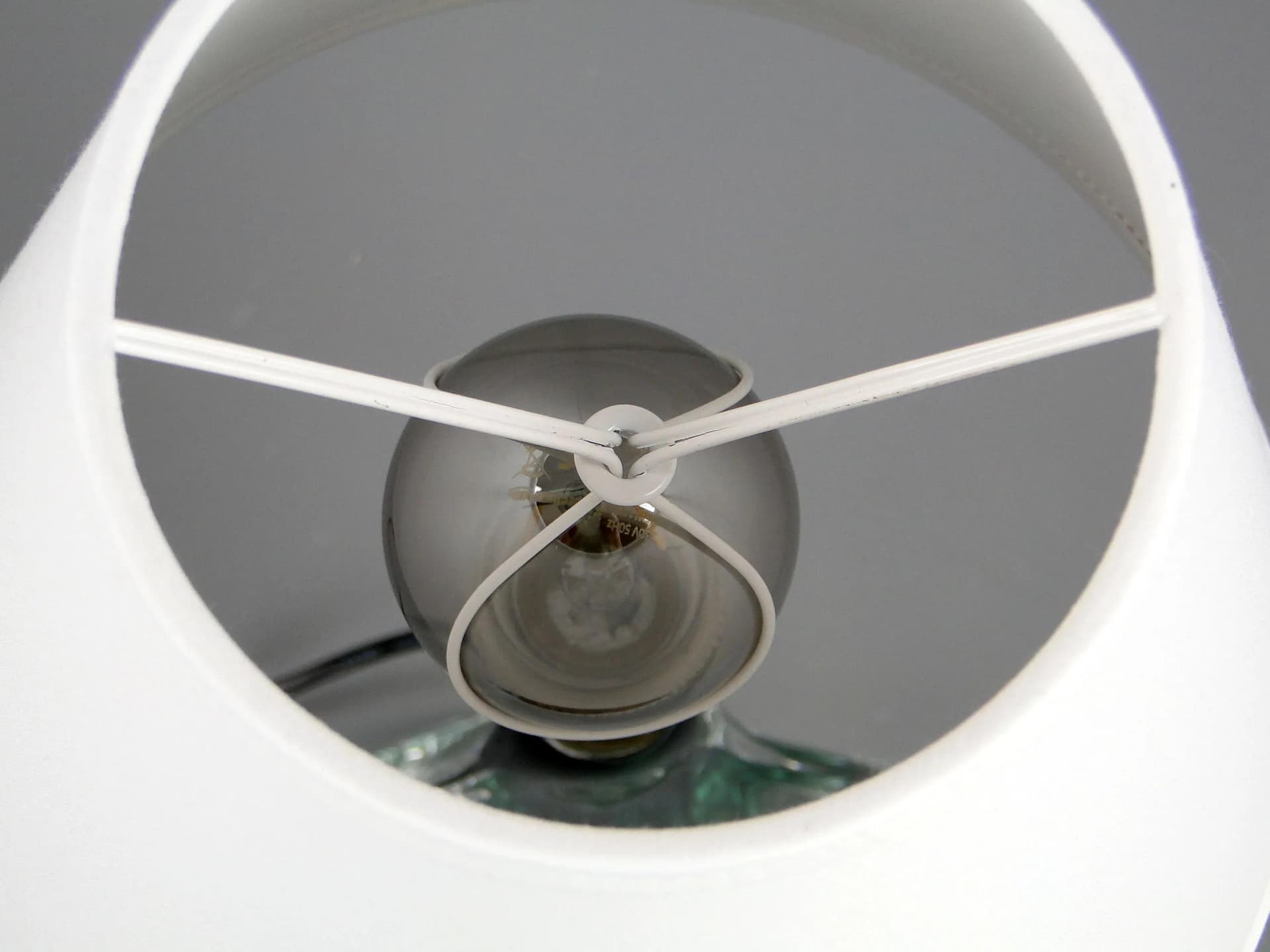 Lampa stołowa, szkło zielone, Val St Lambert, Belgia, lata 60. - 11871