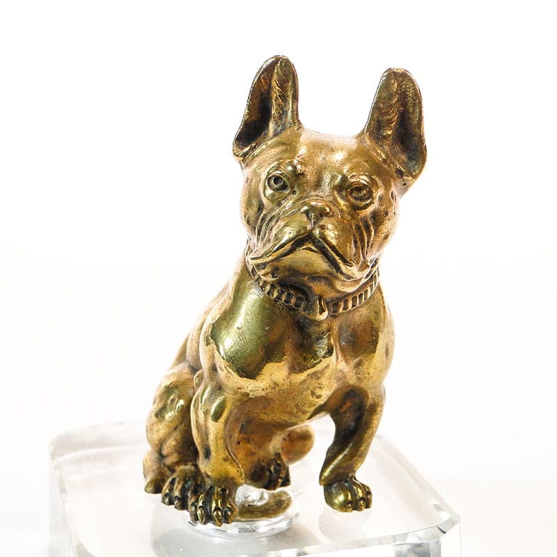 Figura buldoga, miniatura, brąz złocony, Austria 1880-1900 - 175593