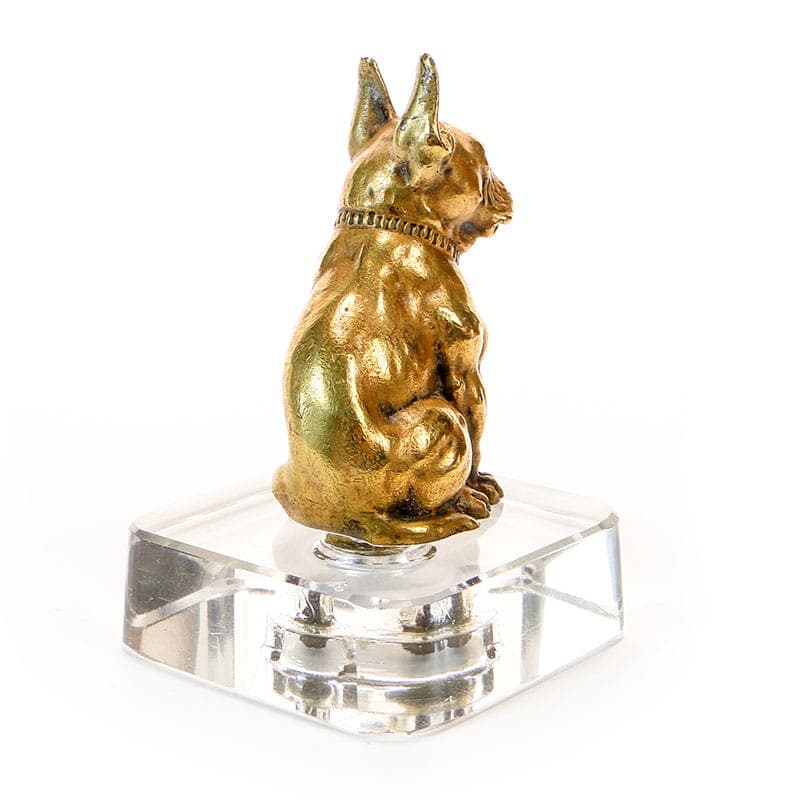 Figura buldoga, miniatura, brąz złocony, Austria 1880-1900 - 175598