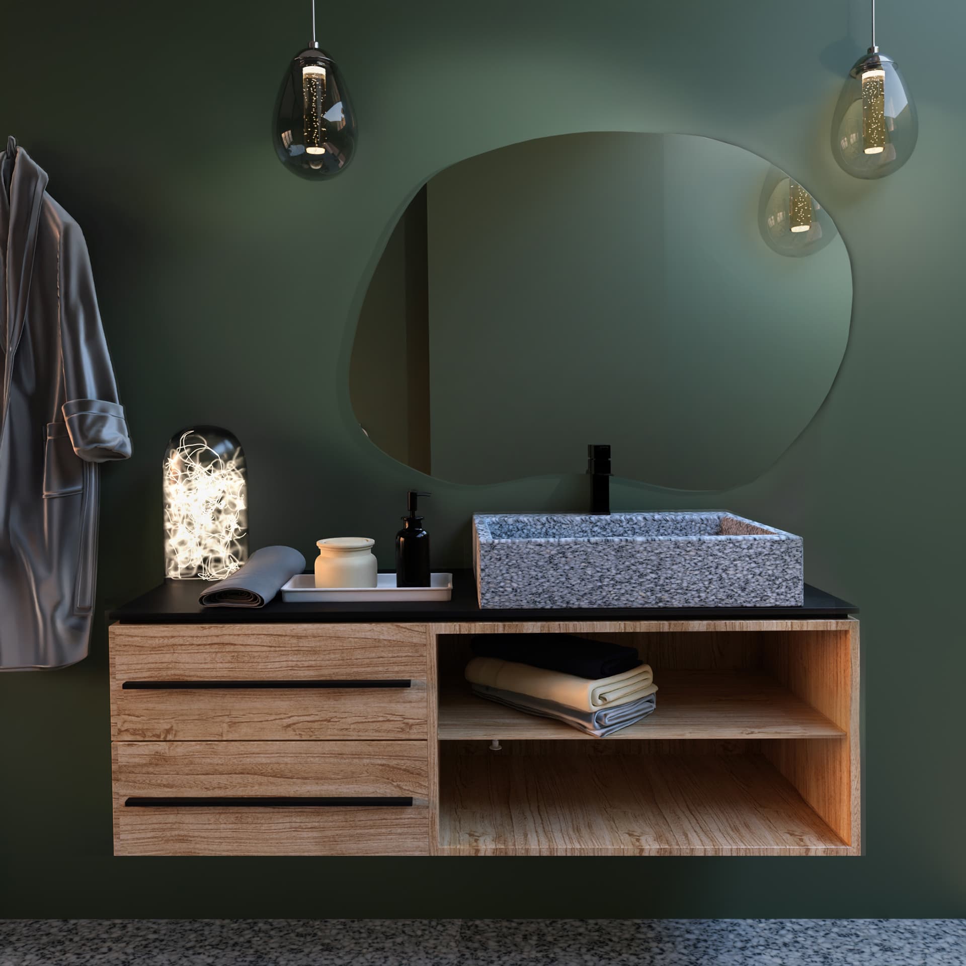 Irregular mirror Stain II No Edges 70x50 cm, Baltica - 176512