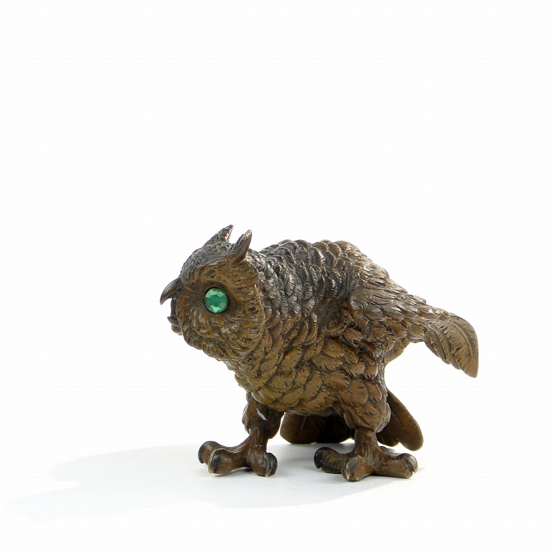 Figura sowy, miniaturowy brąz wiedeński ok 1900 r - 175892