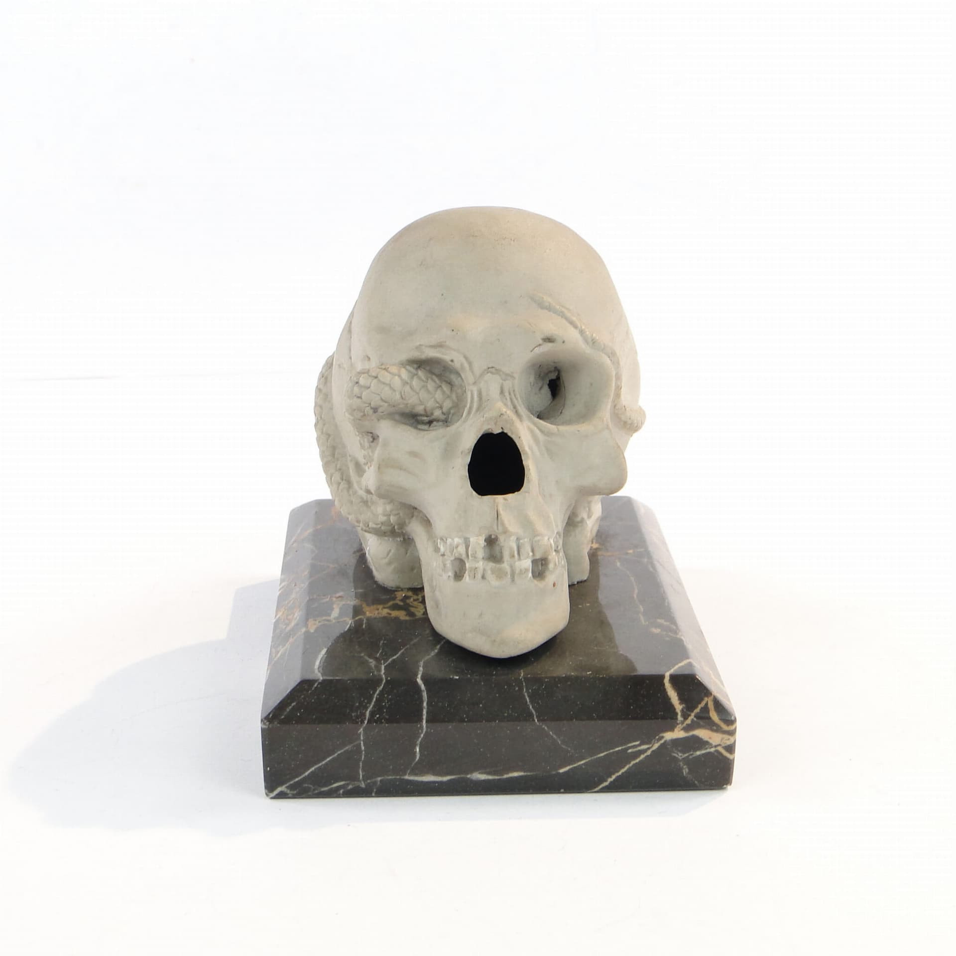 Paperweight, beige ceramic, black marble, Austria, early 20th c. - 175942