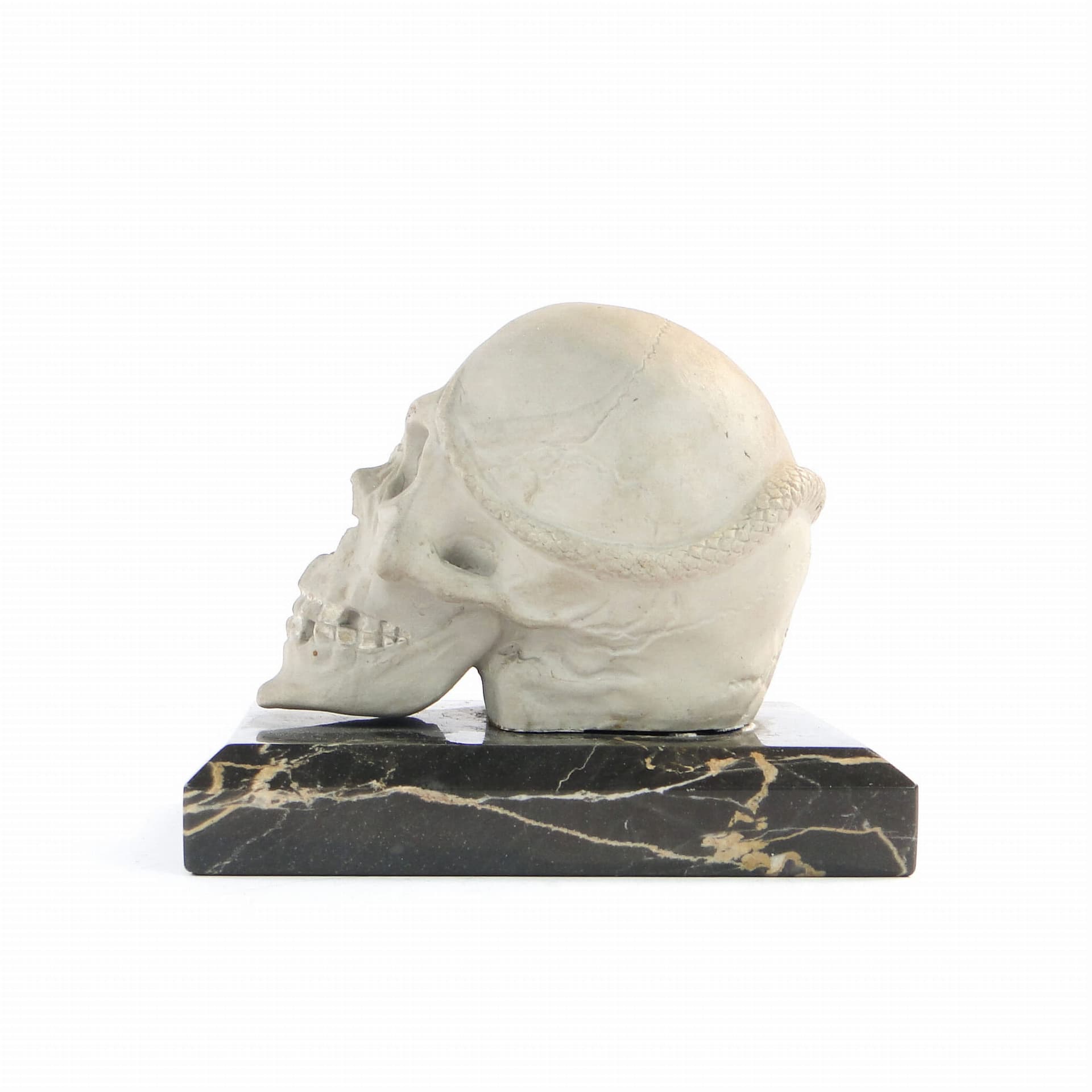 Paperweight, beige ceramic, black marble, Austria, early 20th c. - 175943