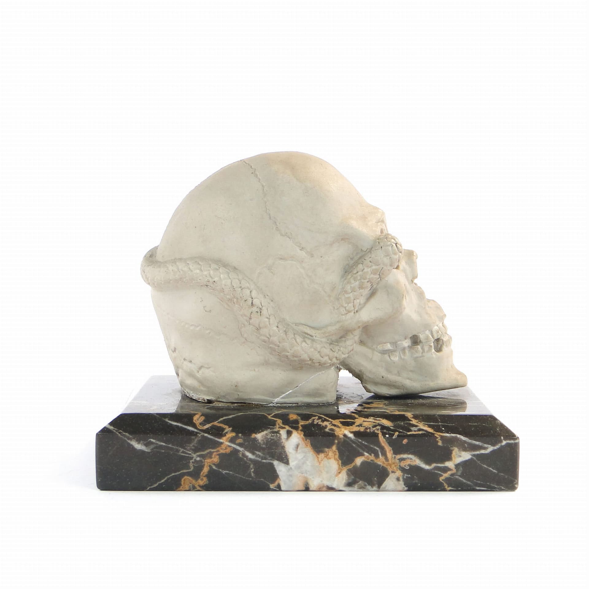 Paperweight, beige ceramic, black marble, Austria, early 20th c. - 175944