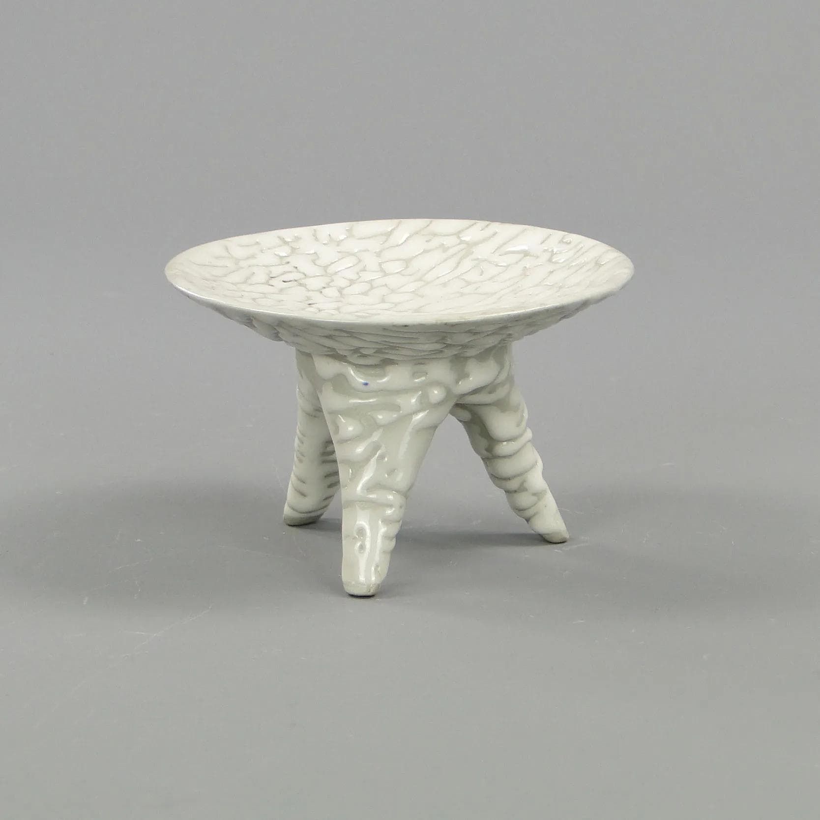 Bowl, ivory white ceramic, by W. Gołajewska, Poland, 1960s - 12028