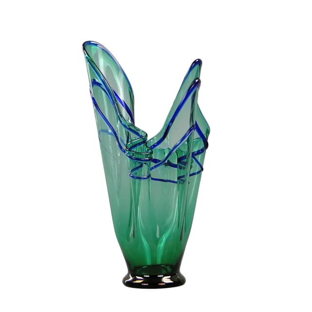 Wazon Chusta, zielony, szkło, proj. Z. Horbowy, Polska, lata 70. - WYMIARY