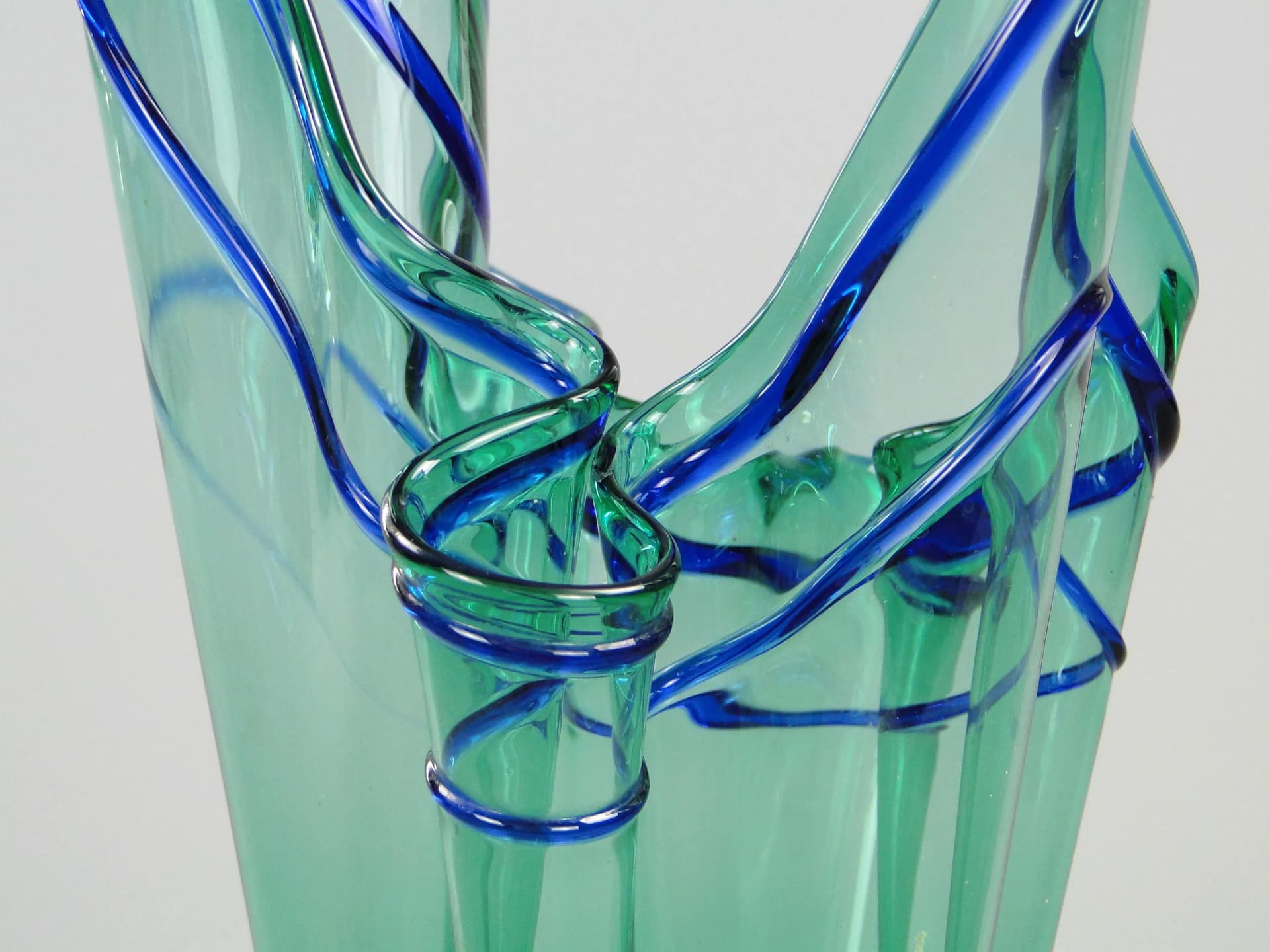 Wazon Chusta, zielony, szkło, proj. Z. Horbowy, Polska, lata 70. - 12018