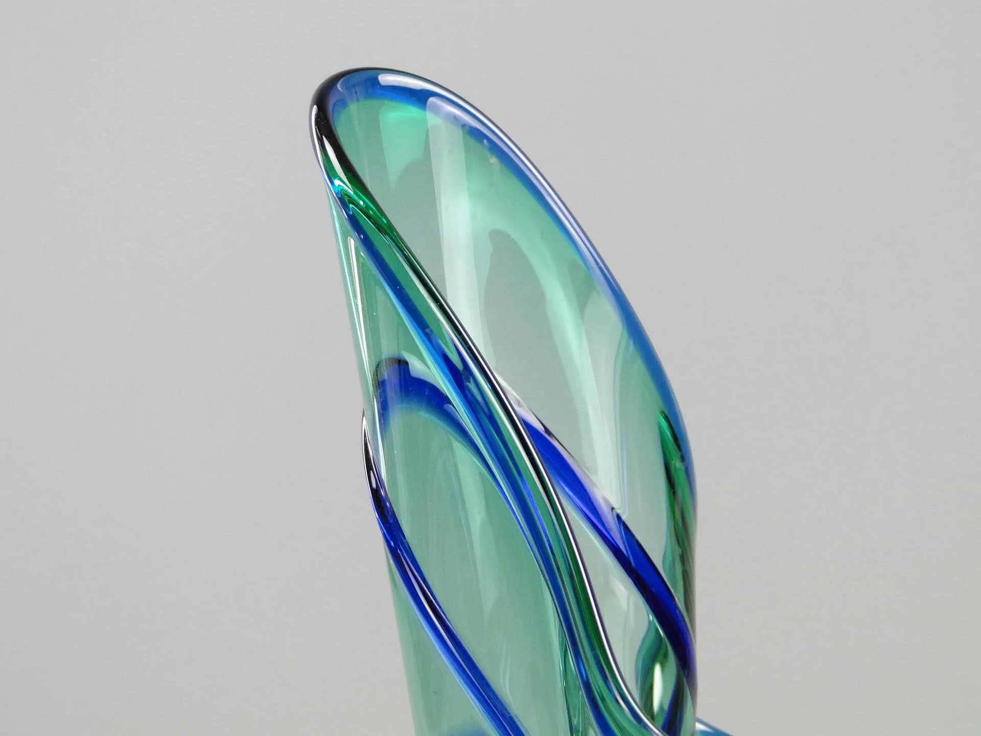 Wazon Chusta, zielony, szkło, proj. Z. Horbowy, Polska, lata 70. - 12019