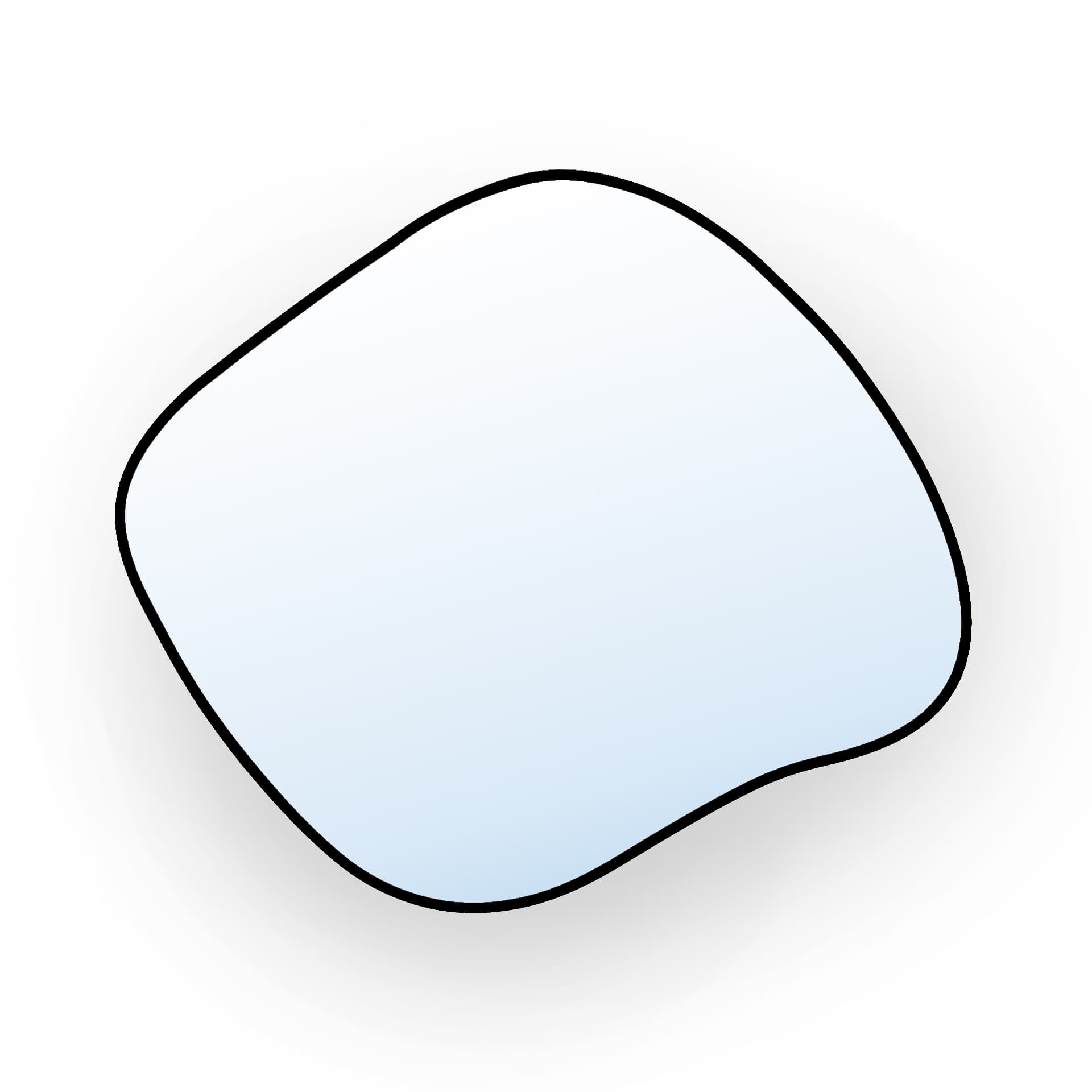 Irregular mirror Contorno III 70x60 cm, black, Baltica