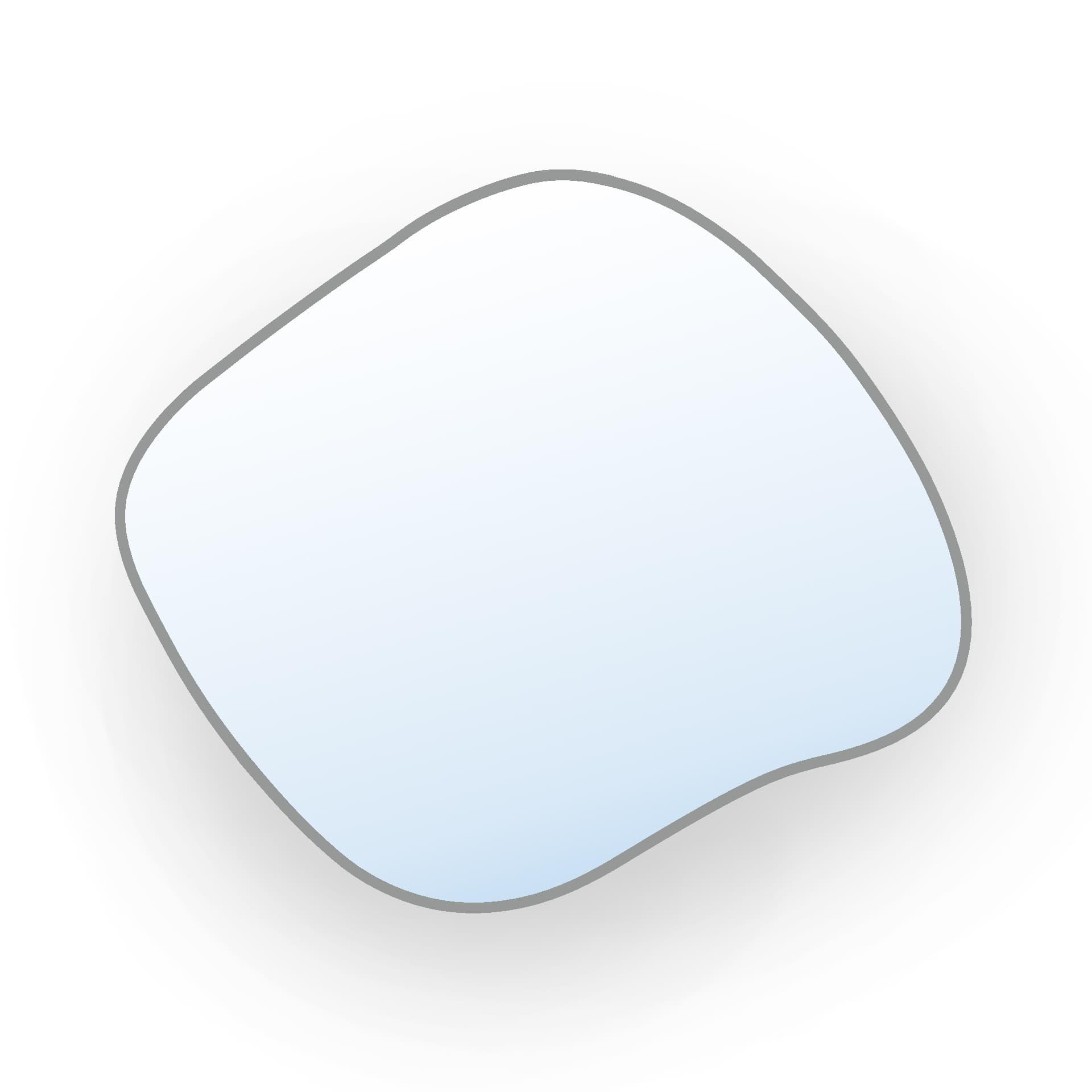 Irregular mirror Contorno III 70x60 cm, silver, Baltica