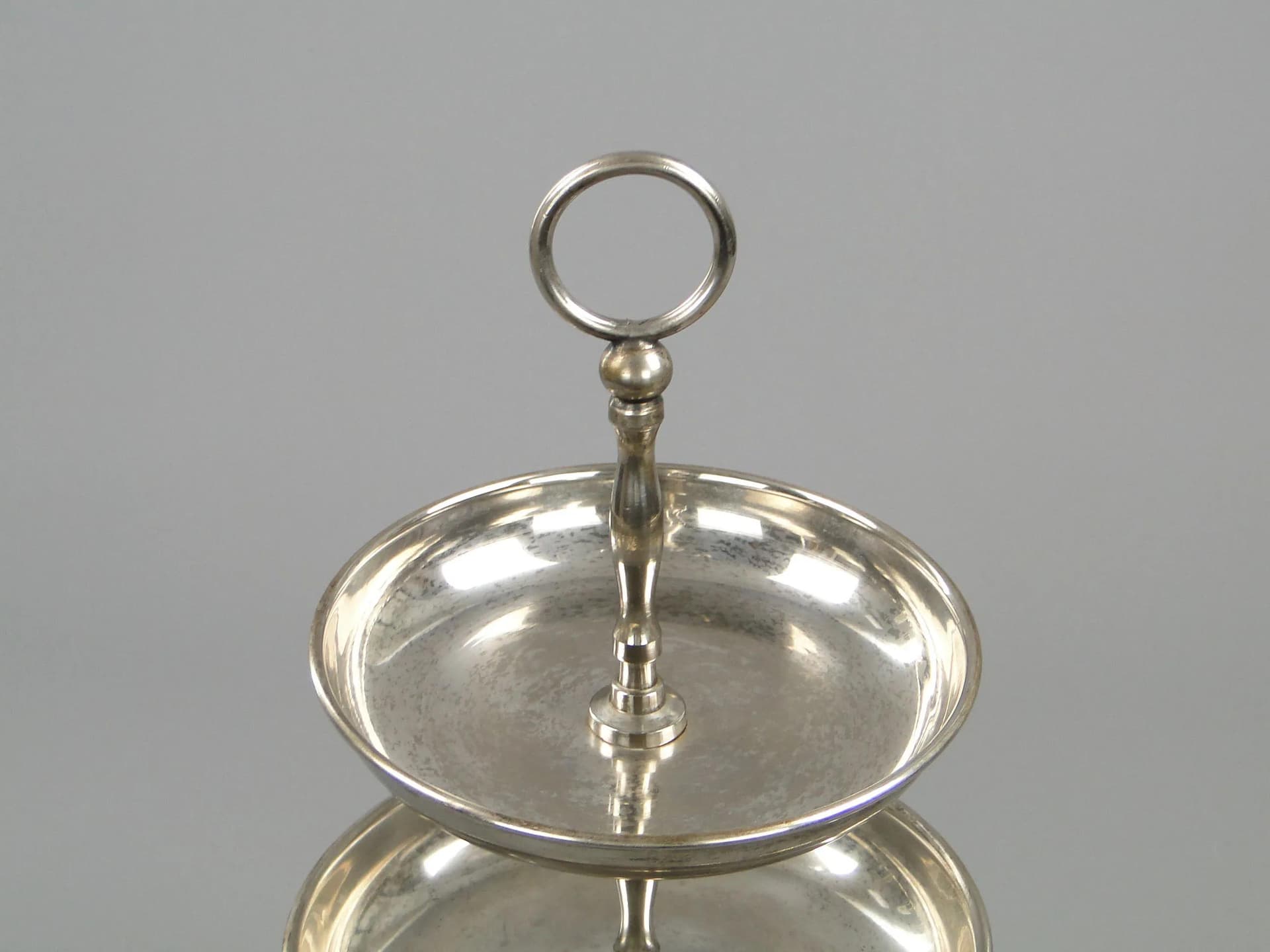 Three-tier centerpiece stand, silver-plated brass, Germany, 1960s. - 12011