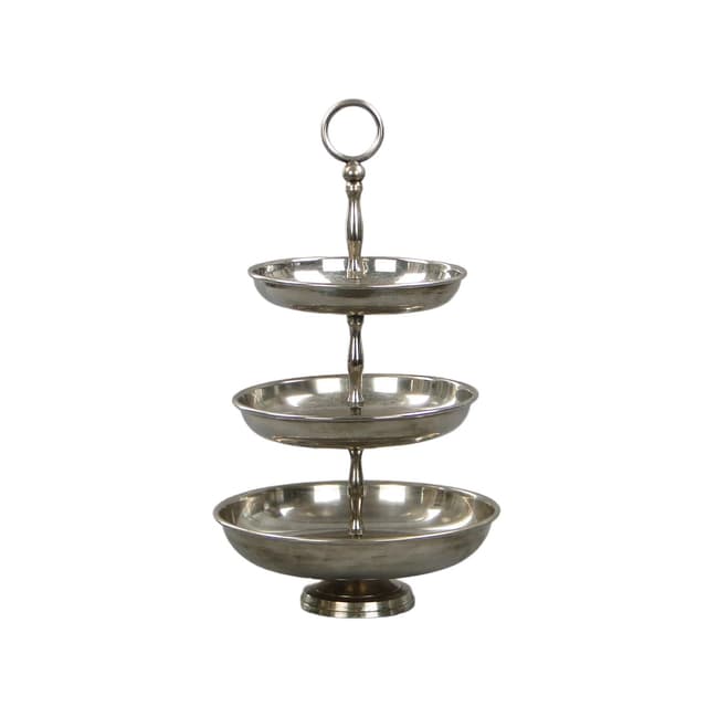 Three-tier centerpiece stand, silver-plated brass, Germany, 1960s. - DIMENSION