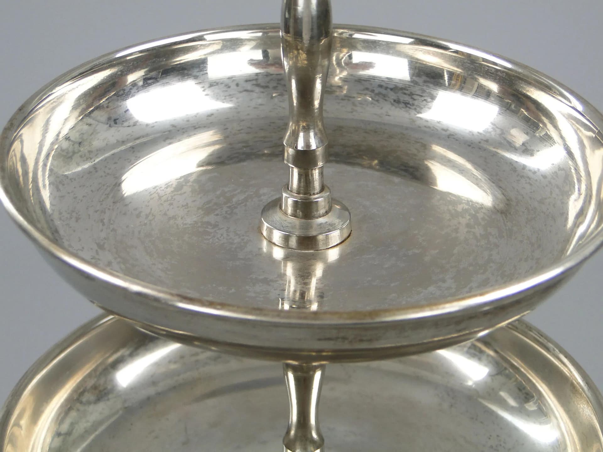 Three-tier centerpiece stand, silver-plated brass, Germany, 1960s. - 12013