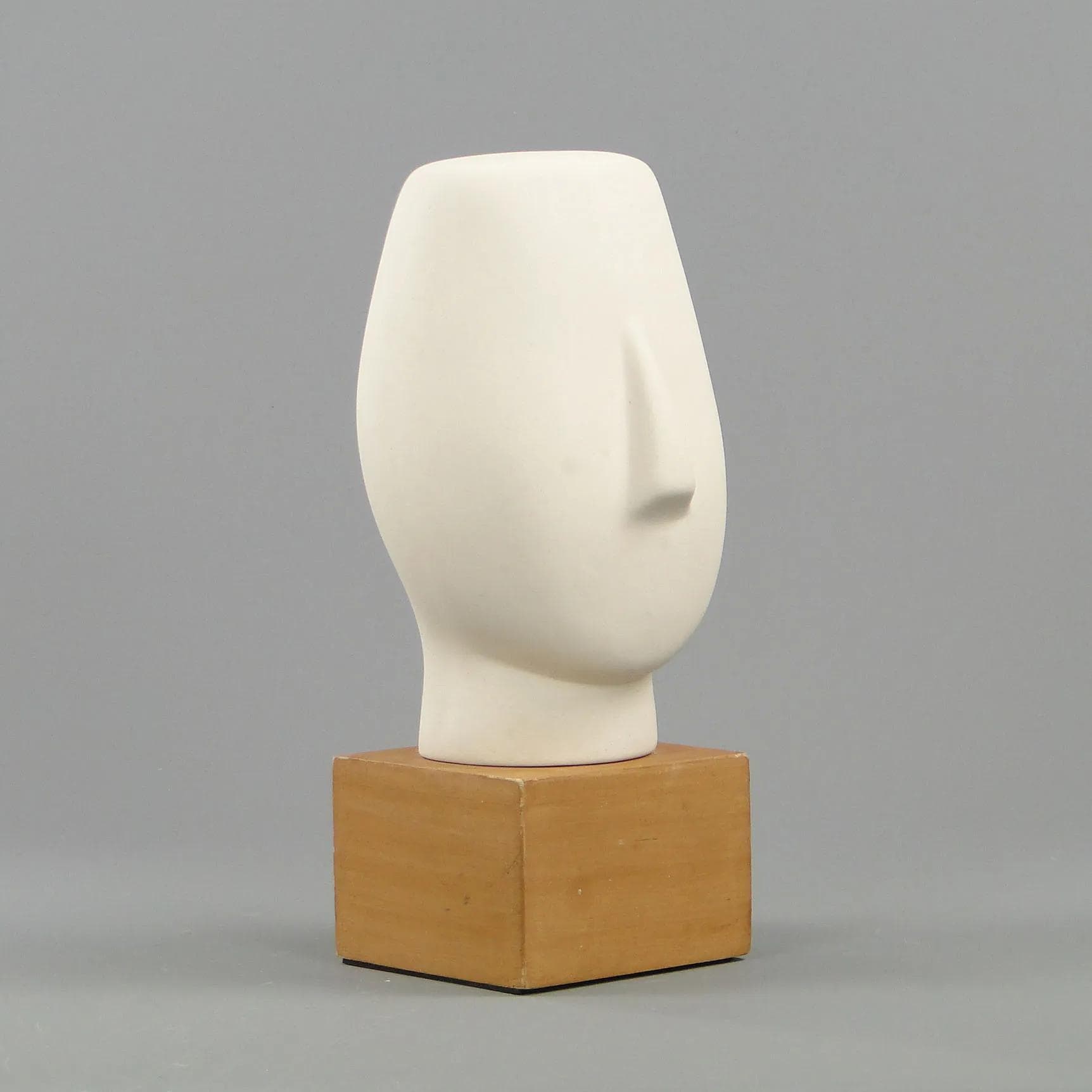 Rzeźba głowa, biała, ceramika, Ikea, Szwecja, lata 80. - 11993