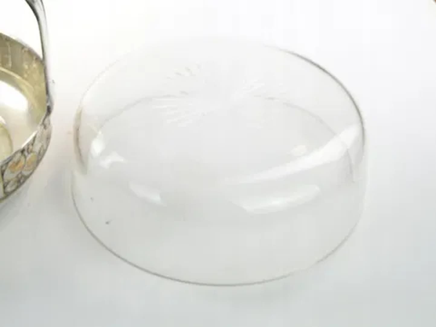 Kosz na owoce Art Deco, mosiądz srebrzony, szkło, Kaiser, Niemcy, lata 30. - 176241