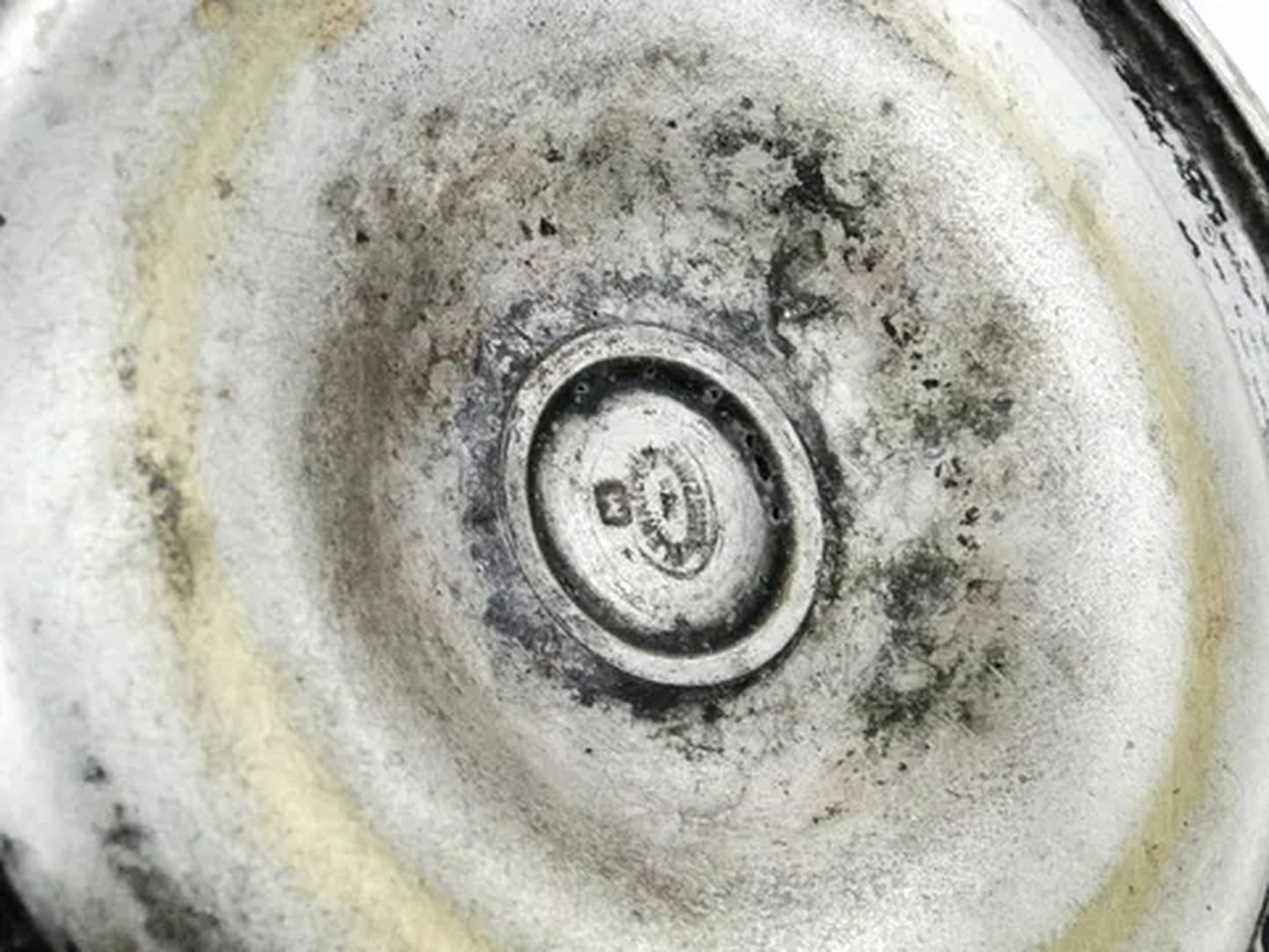 Kaganek eklektyczny, mosiądz srebrzony, Polska, początek XX w. - 176398