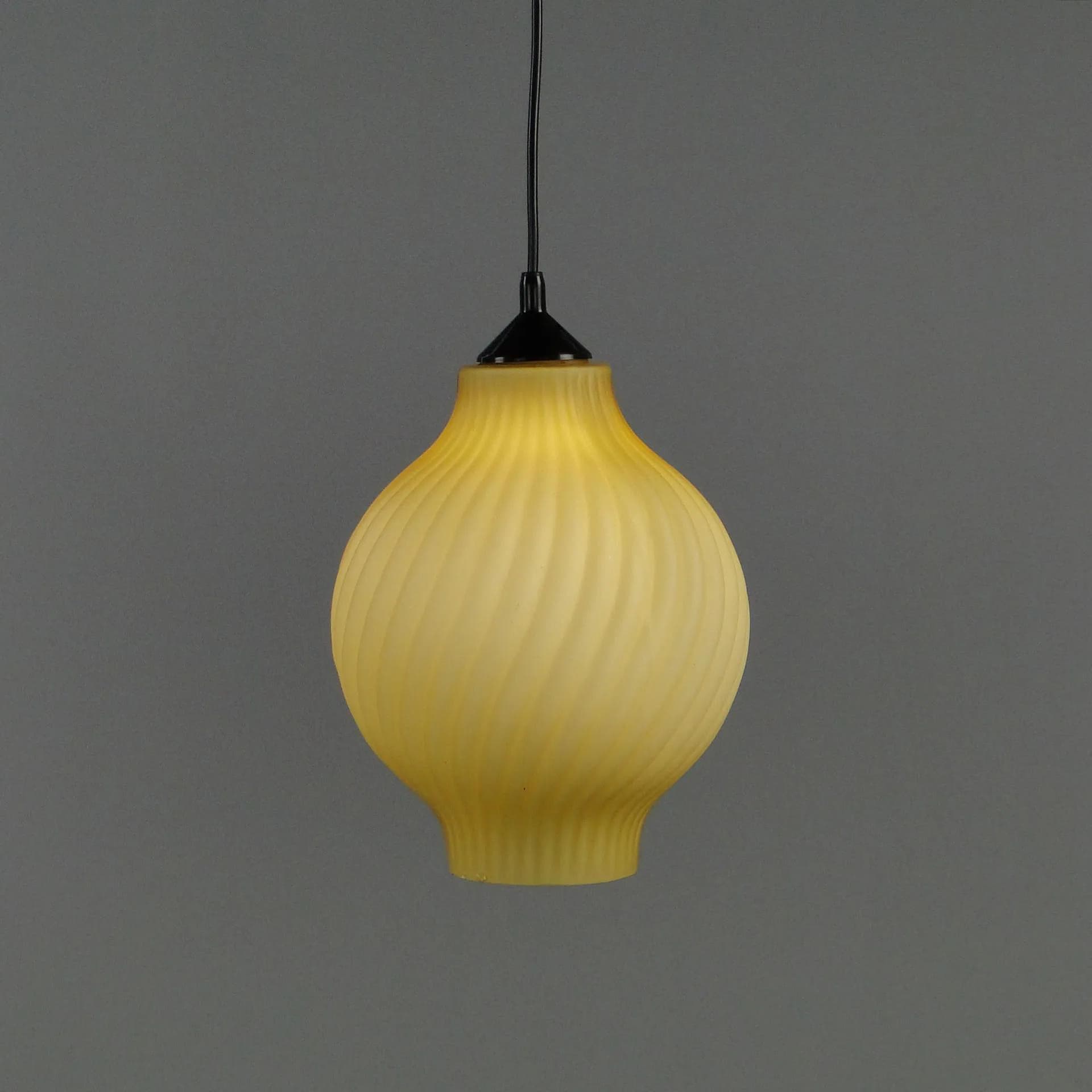 Lampa wisząca Pop Art, żółty, szkło, Polam Meos, Polska, lata 60. - 11933