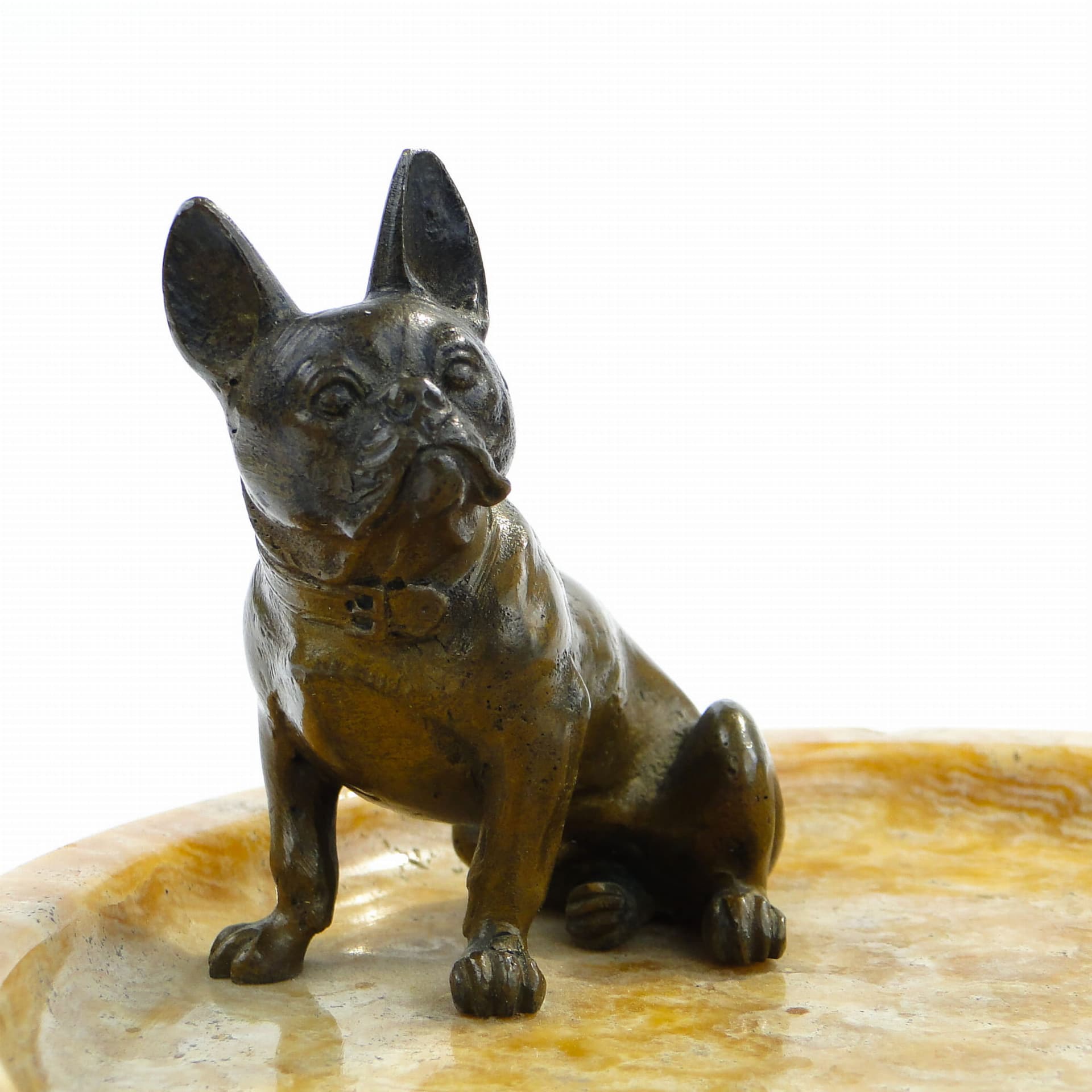 Wizytownik Art Nouveau, onyks pomarańczowy, brąz, Austria, początek XX w. - 176523