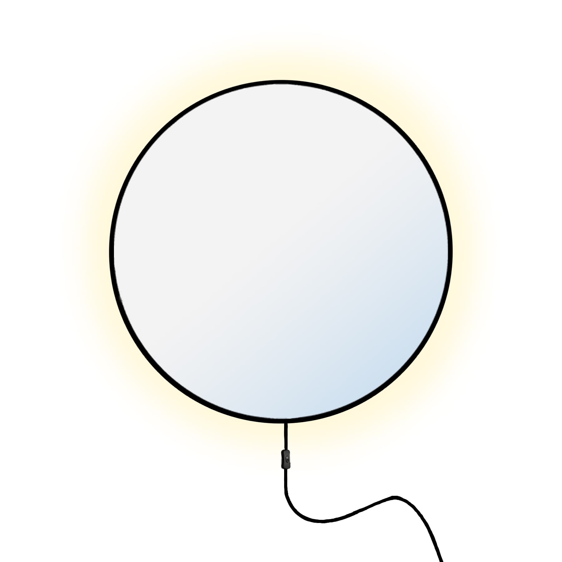 Lustro okrągłe Tiny Border Electra fi 50 cm, czarne, barwa neutralna, Baltica