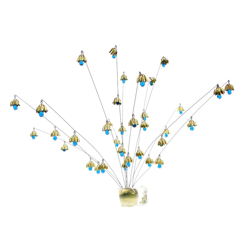 Rzeźba kinetyczna, Multicolor, stal mosiądz szkło, Czechy, lata 60.