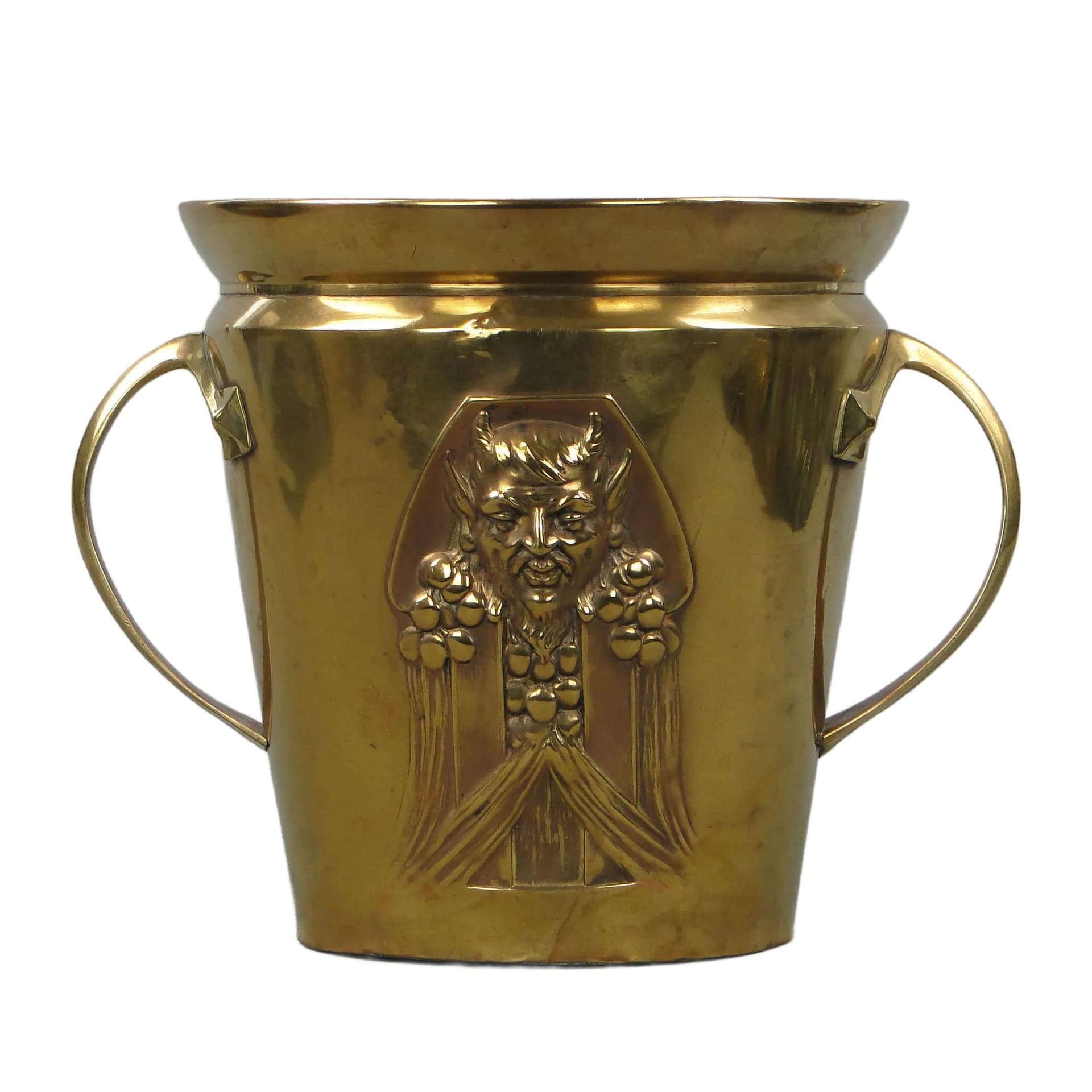 Champagne Cooler Art Nouveau, golden brass, Germany, early 20th c.