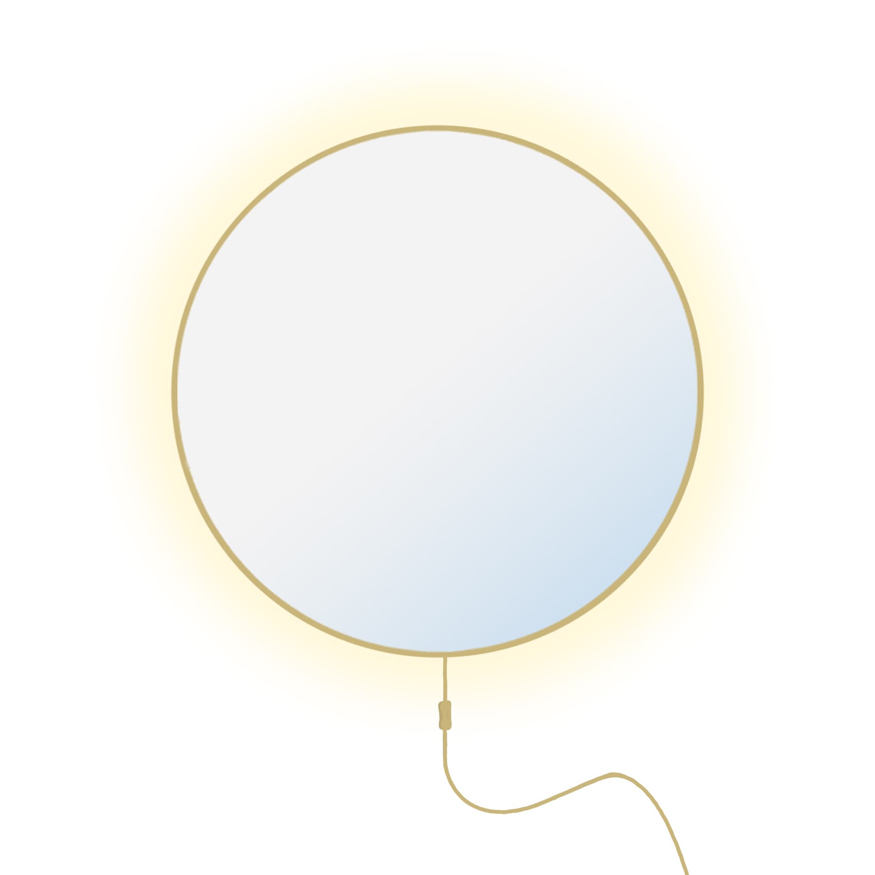 Round mirror Tiny Border Electra fi 90 cm, golden, neutral light, Baltica