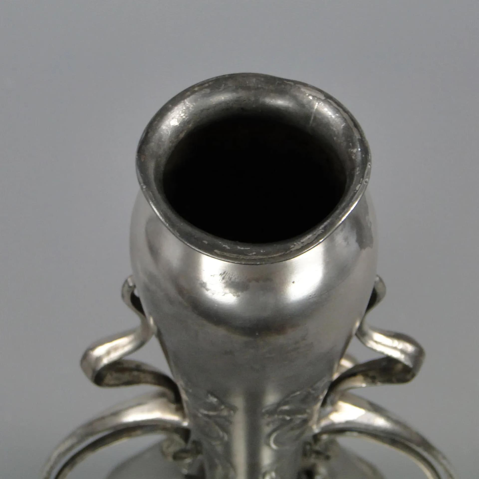 Srebrzystoszary secesyjny wazon z elfem, Albrecht Koller & Co., Austria, lata 90. XIX w. - 12153