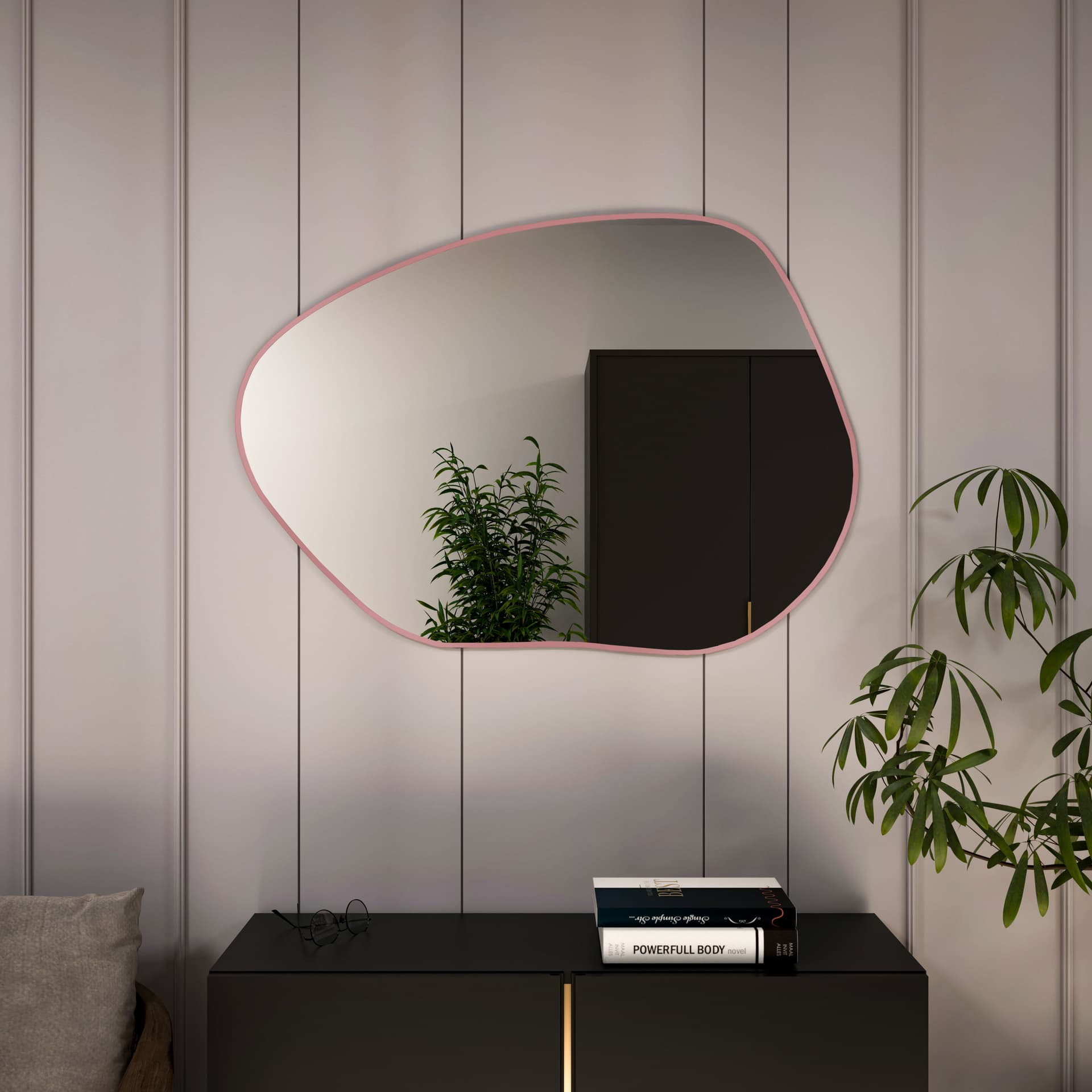 Irregular mirror Colors Stain I 60x43 cm, pink, Baltica - 176852