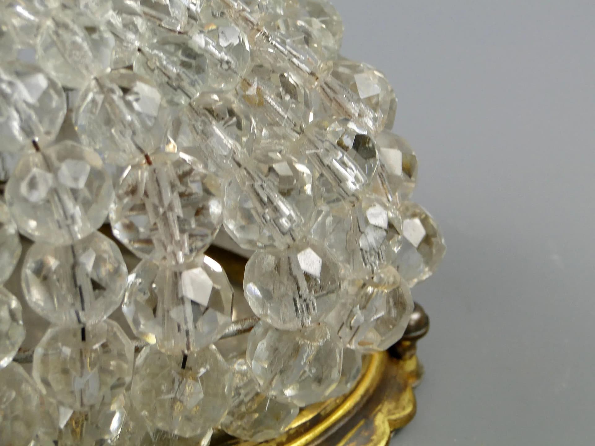 Palace wall sconce, golden, gilded bronze, crystal glass, Italy, early 20th c. - 12116