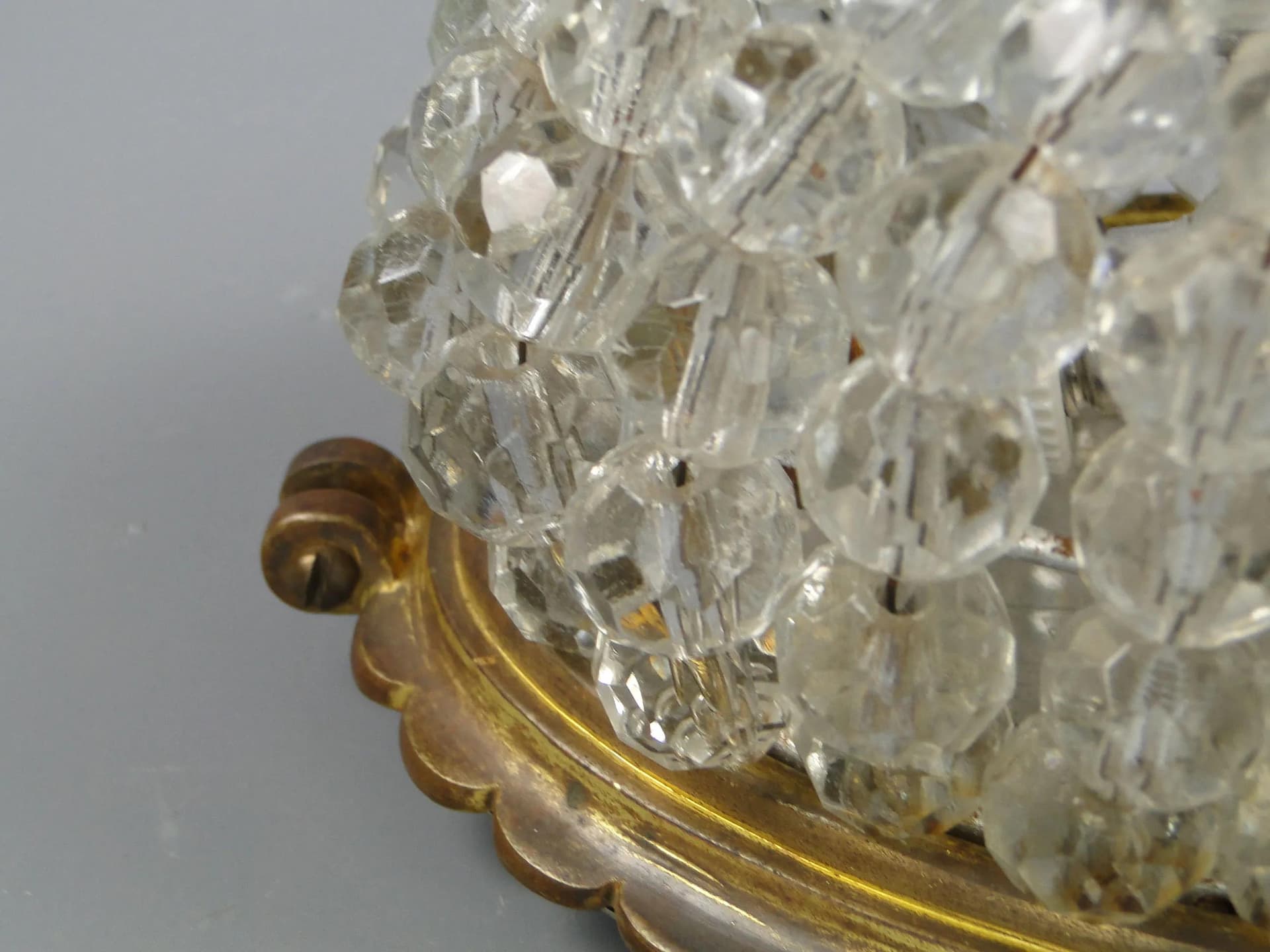 Palace wall sconce, golden, gilded bronze, crystal glass, Italy, early 20th c. - 12115