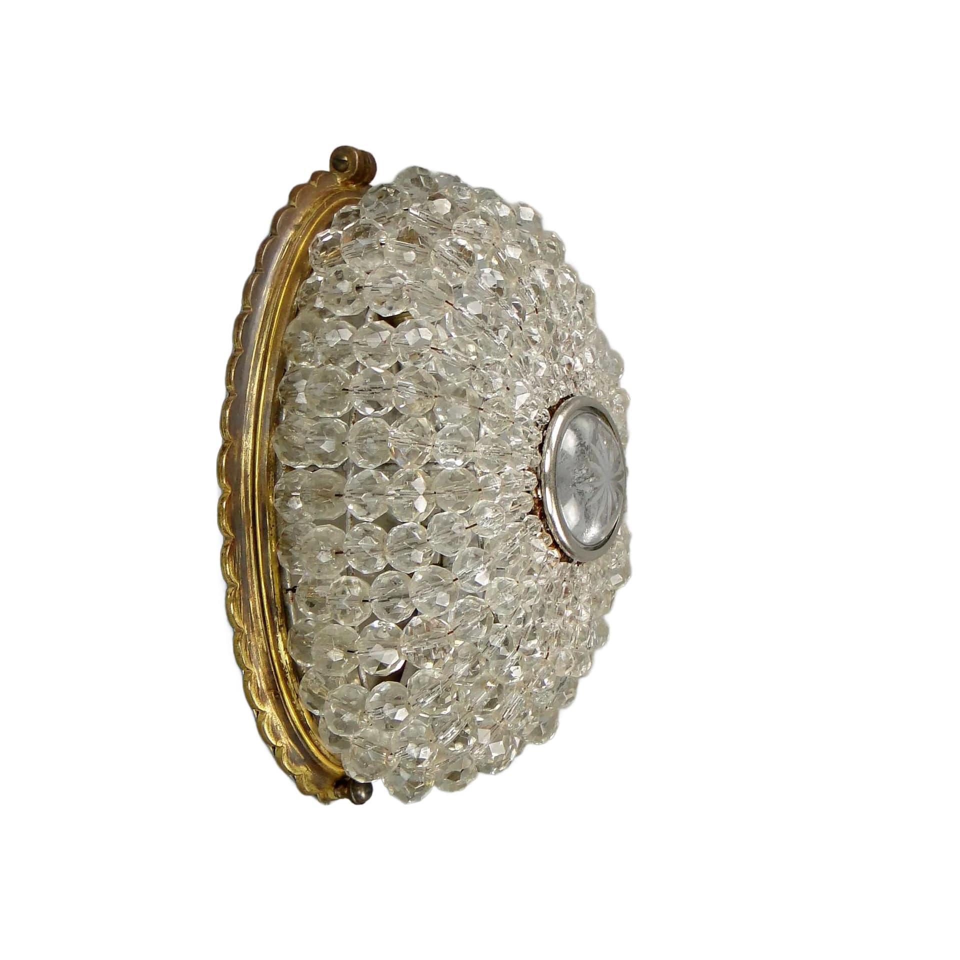 Palace wall sconce, golden, gilded bronze, crystal glass, Italy, early 20th c.